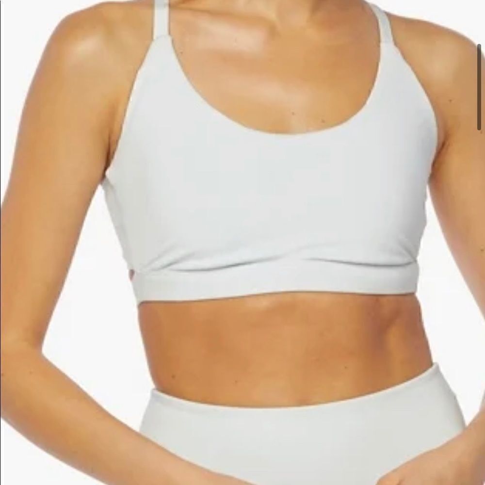 Justfab Scoop Neck Sports Bra Illusion Blue Sz XXL NWT